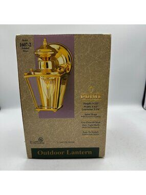 Prime Polished Brass Outdoor Wall Lantern Model 1607-2 UL Listed Wet Locations